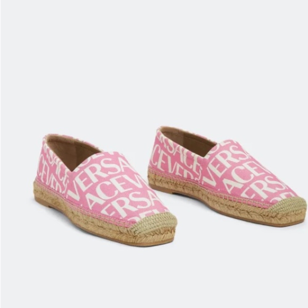 New Authentic VERSACE Espadrilles Rosado Versace La Greca Signature - Picture 8 of 15